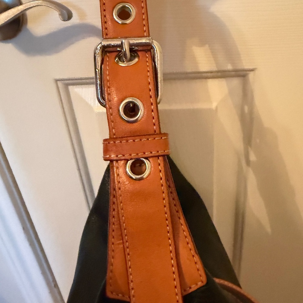 Dooney & Bourke Black Pebbled Leather Hobo with Brown Trim - Picture 10 of 13